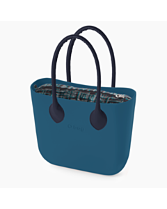 O bag mini denim e velluto laguna blue