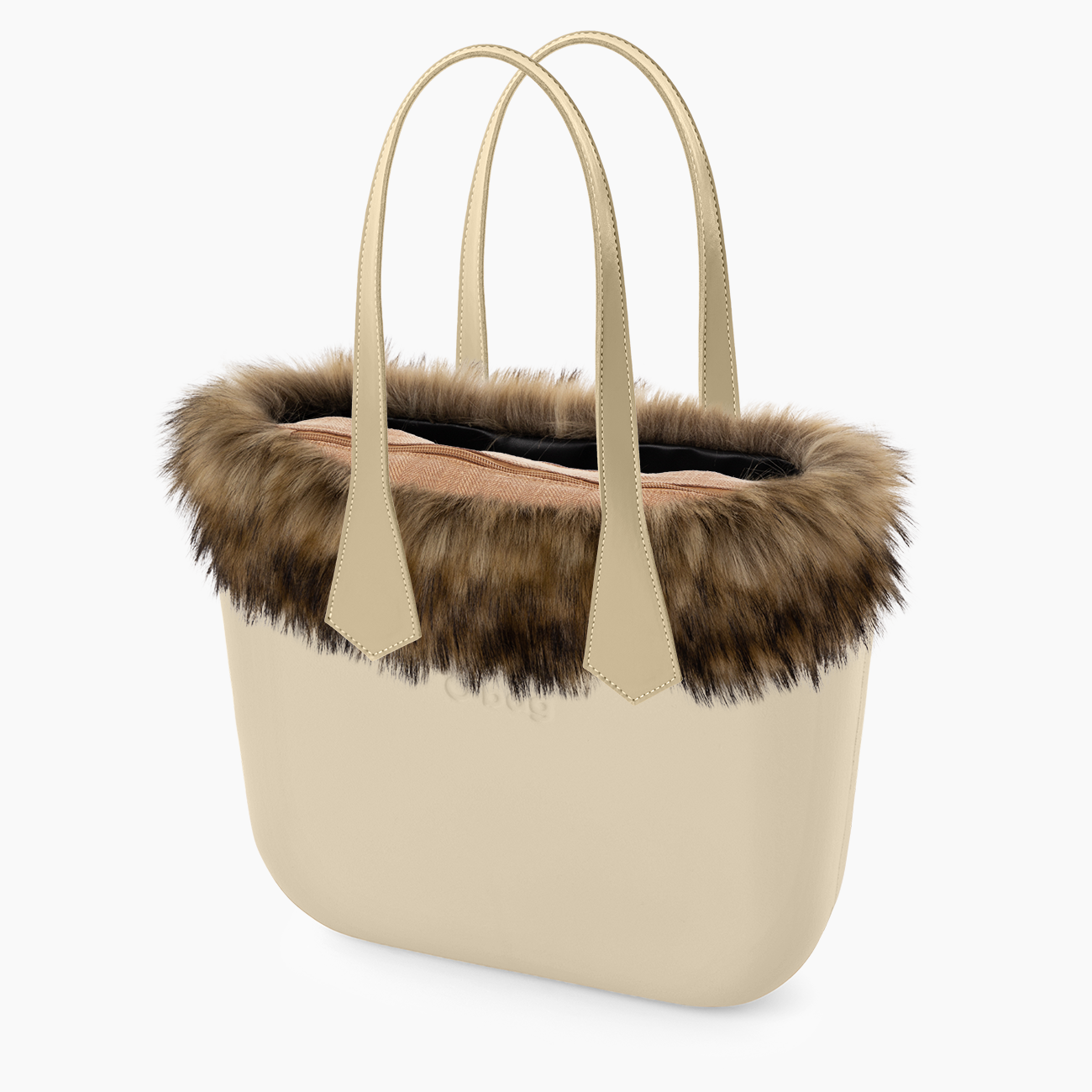 O bag mini sabbia e eco fur