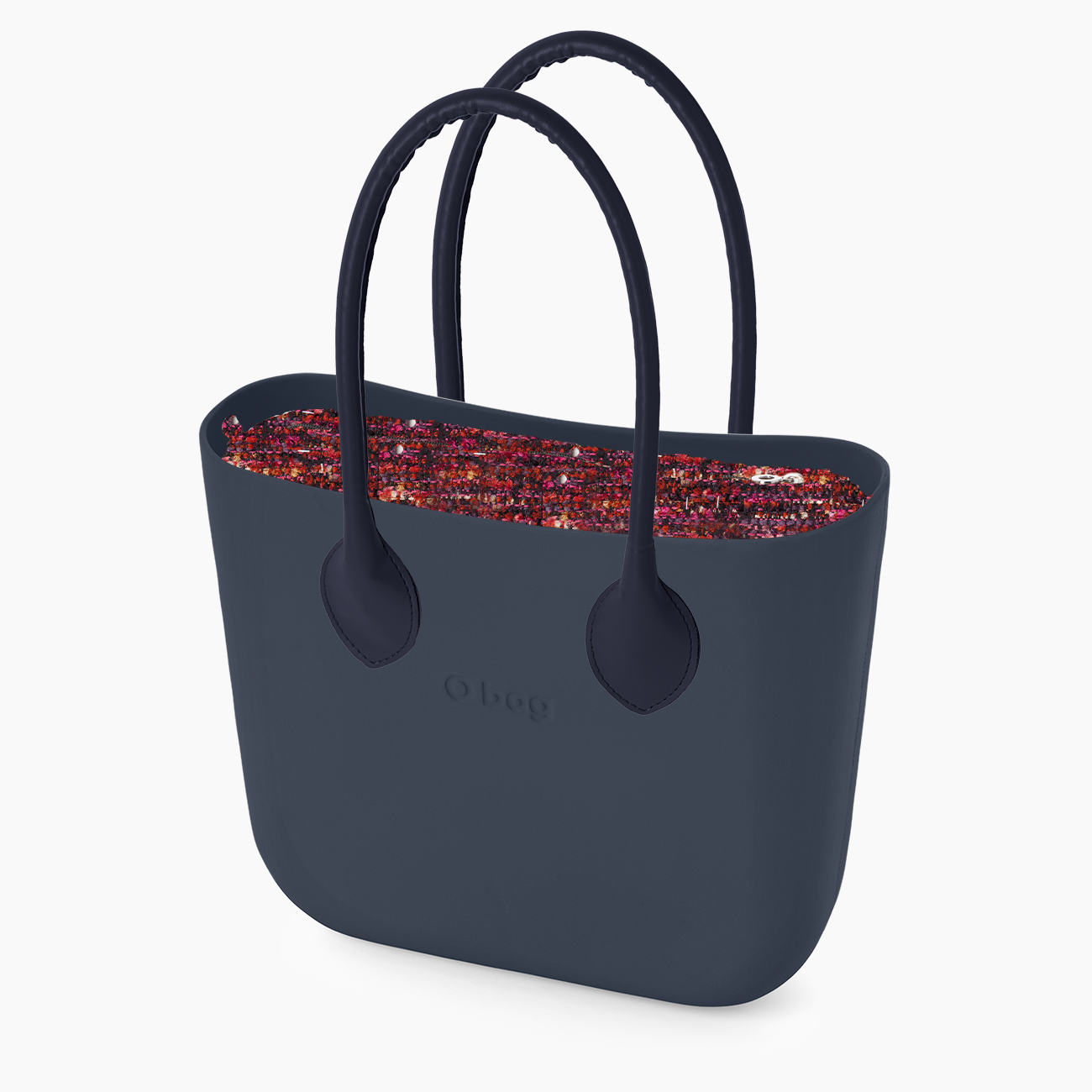 O bag mini blu navy e boucl&egrave;