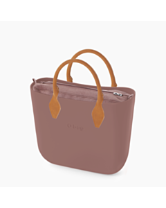O bag mini old pink e suede
