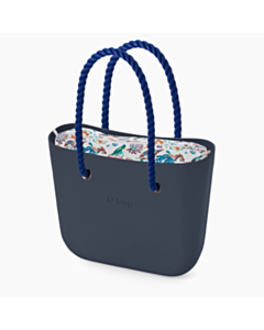 O bag mini blu navy e cavalluccio marino