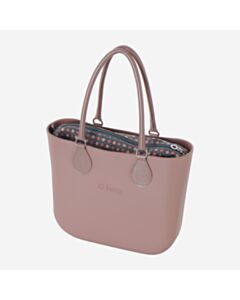 O bag mini con manico midi con anello e sacca tessuto tweed geometrico