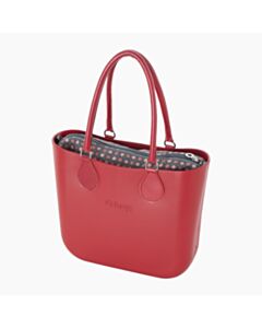 O bag mini con manico midi con anello e sacca tessuto tweed geometrico