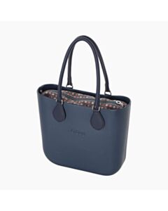 O bag mini con manico midi con anello e sacca tessuto tweed geometrico