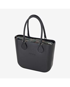 O bag mini con manico midi con anello e sacca tessuto scottish