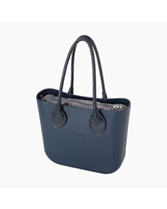 O bag mini con manico lungo a cuore e sacca tessuto scottish dark