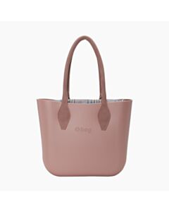 O bag mini con manico lungo a rombo e sacca tessuto scottish dark