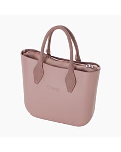 O bag mini con manico corto a rombo e sacca tessuto scamosciato