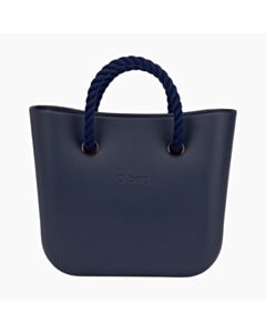 Borsa composta manico corto e sacca o bag mini tessuto canvas blu navy