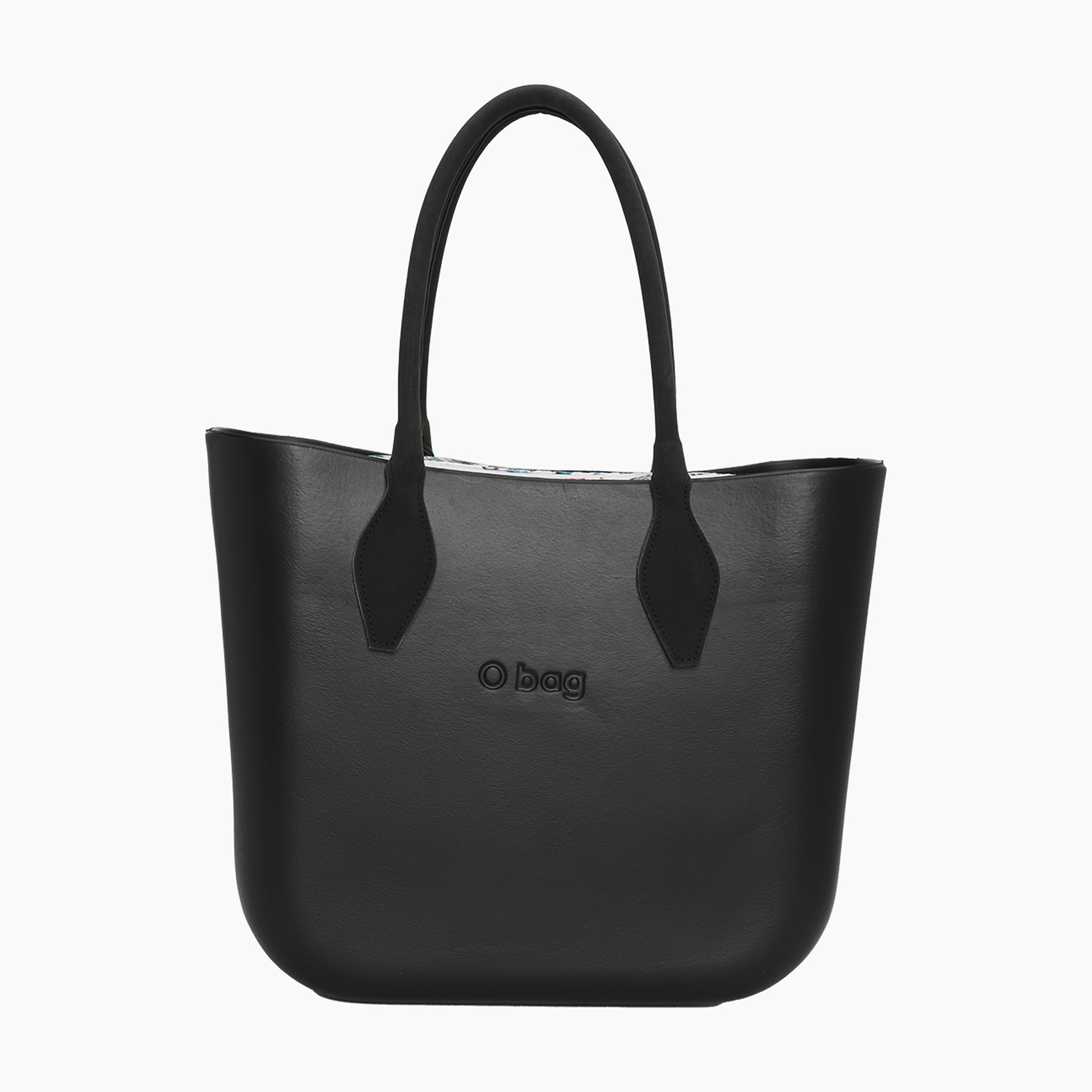 Zusammengesetzte O bag Tasche mit langem Rautenhenkel, synthetischem Wildlederstoff und schwarzem Innenbeutel mit Seepferdchenmotiv - O bag Official Website
