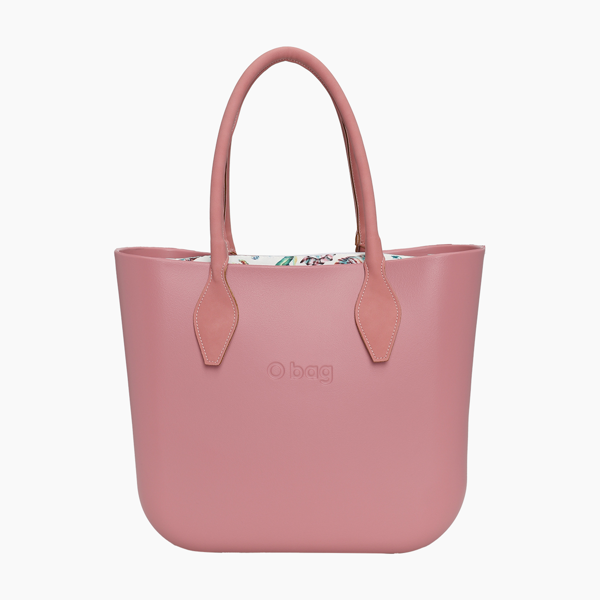 Zusammengesetzte O bag Tasche Blush mit langem Rautenhenkel, synthetischem Wildlederstoff und Innenbeutel mit Seepferdchenmotiv - O bag Official Website