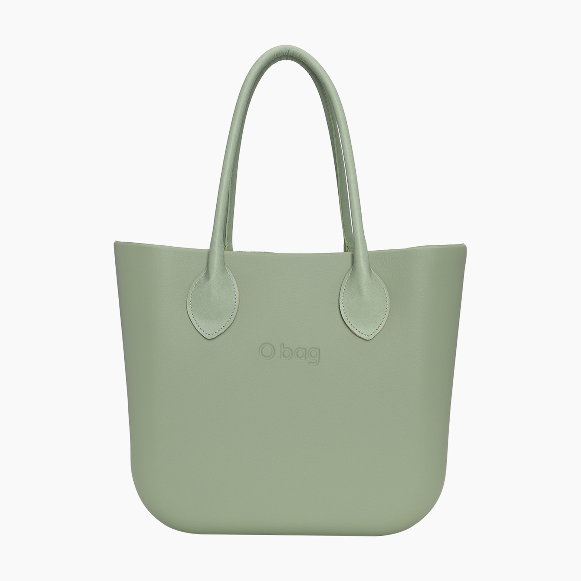 Borsa composta O bag manico lungo cuore tessuto sintetico texture e sacca tessuto canvas drill matcha - O bag Official Website