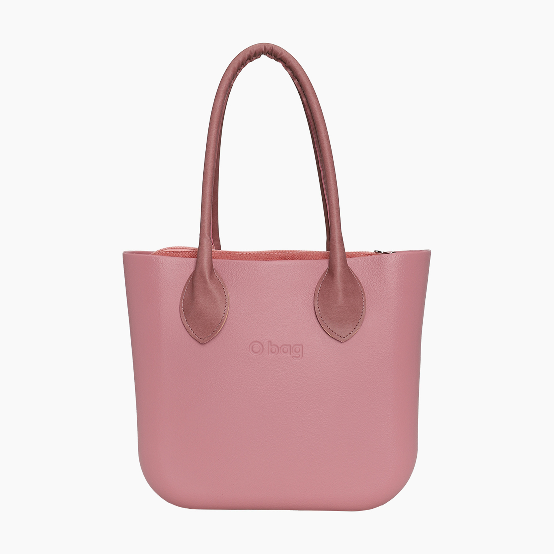 Borsa composta O bag mini manico lungo cuore tessuto sintetico texture e sacca tessuto canvas drill blush - O bag Official Website