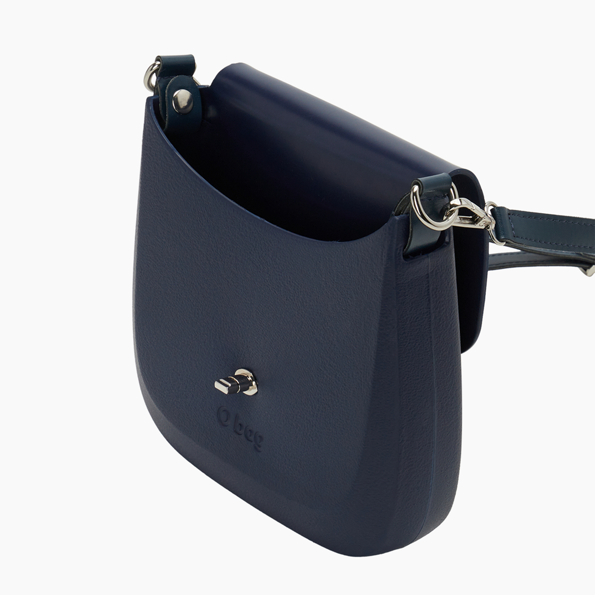 Borsa composta O bag chase e tracolla  extraslim tessuto sintetico effetto nappa easy blu  navy - O bag Official Website