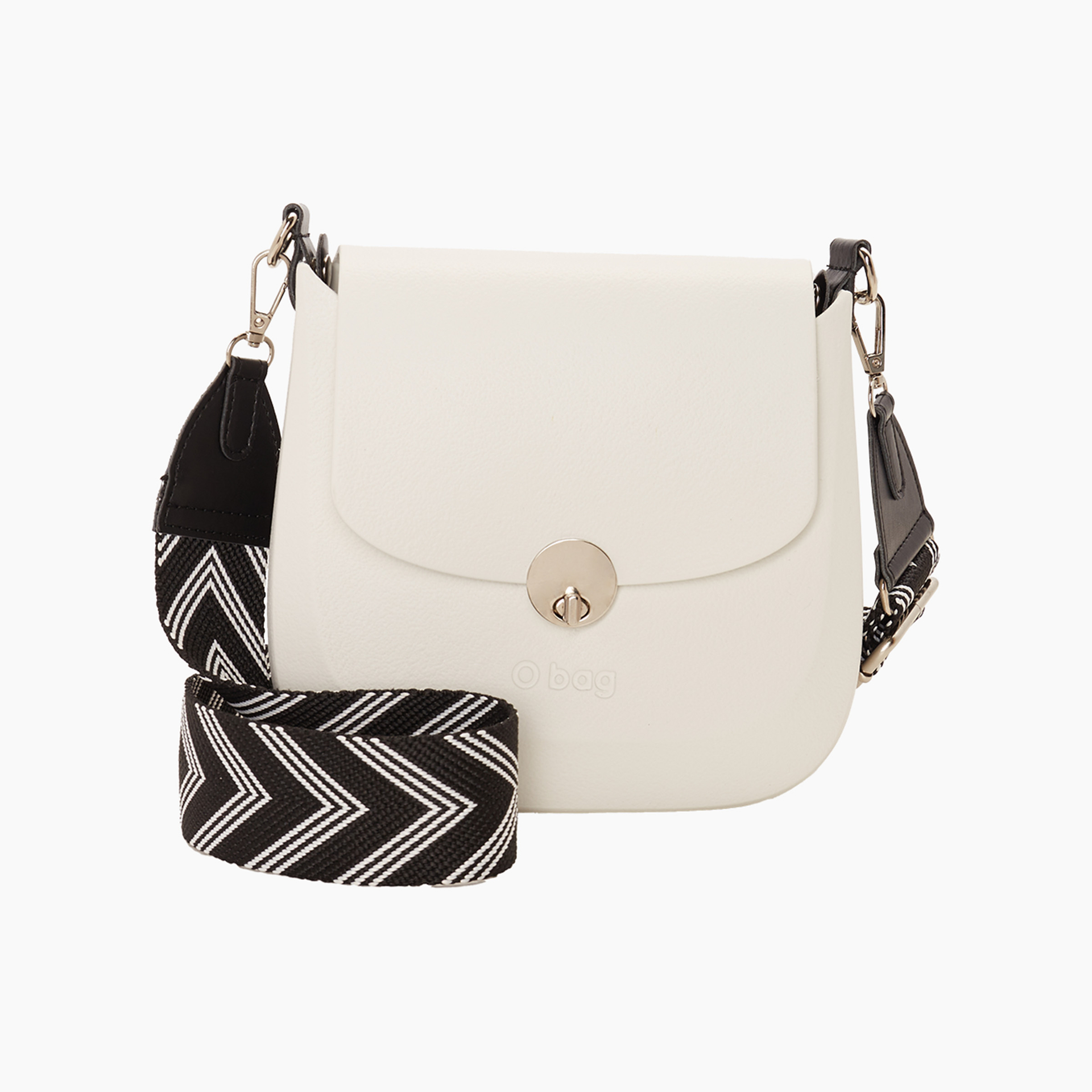 Borsa composta o bag chase e tracolla regolabile tessuto disegno freccia latte - O bag Official Website