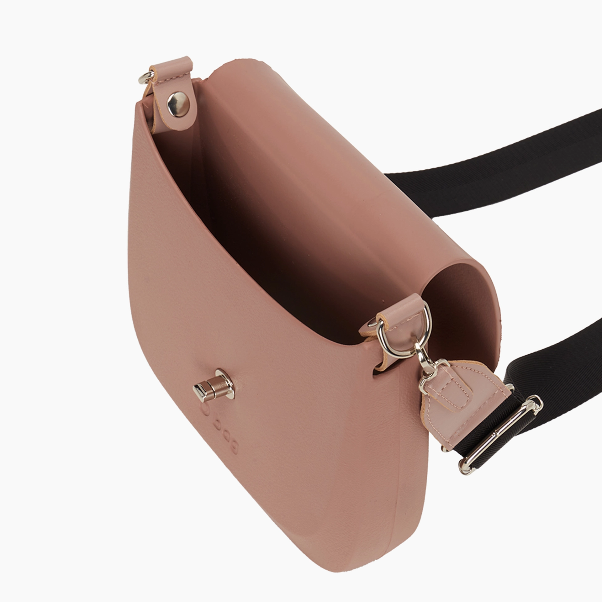 Borsa composta o bag chase e tracolla tessuto nastro nylon + nappa old pink - O bag Official Website