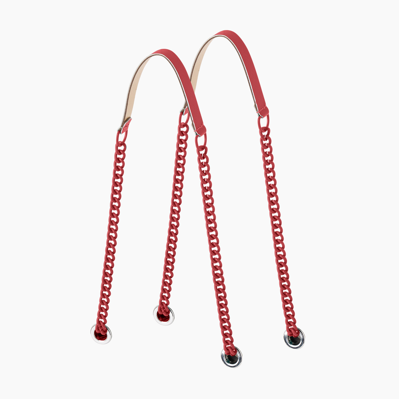 Manico lungo doppia catena smaltata fragola - O bag Official Website