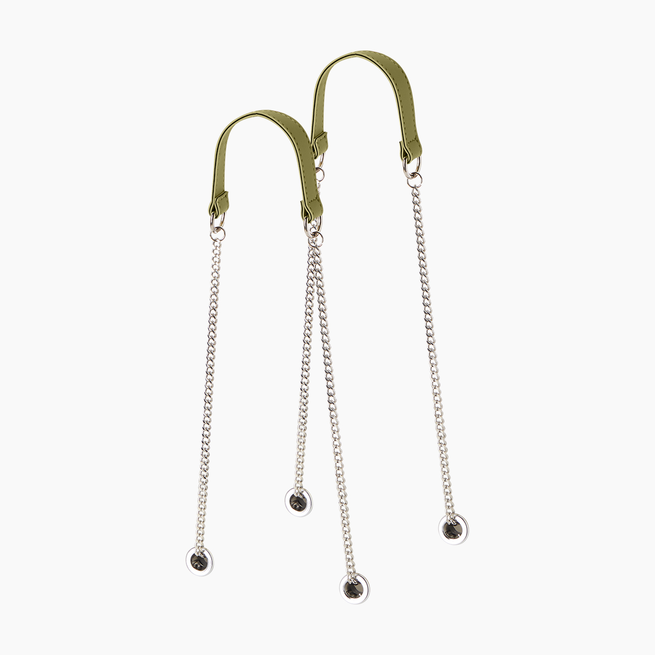 Manico avocado metal catena lungo a “T” in tessuto gommato - O bag Official Website