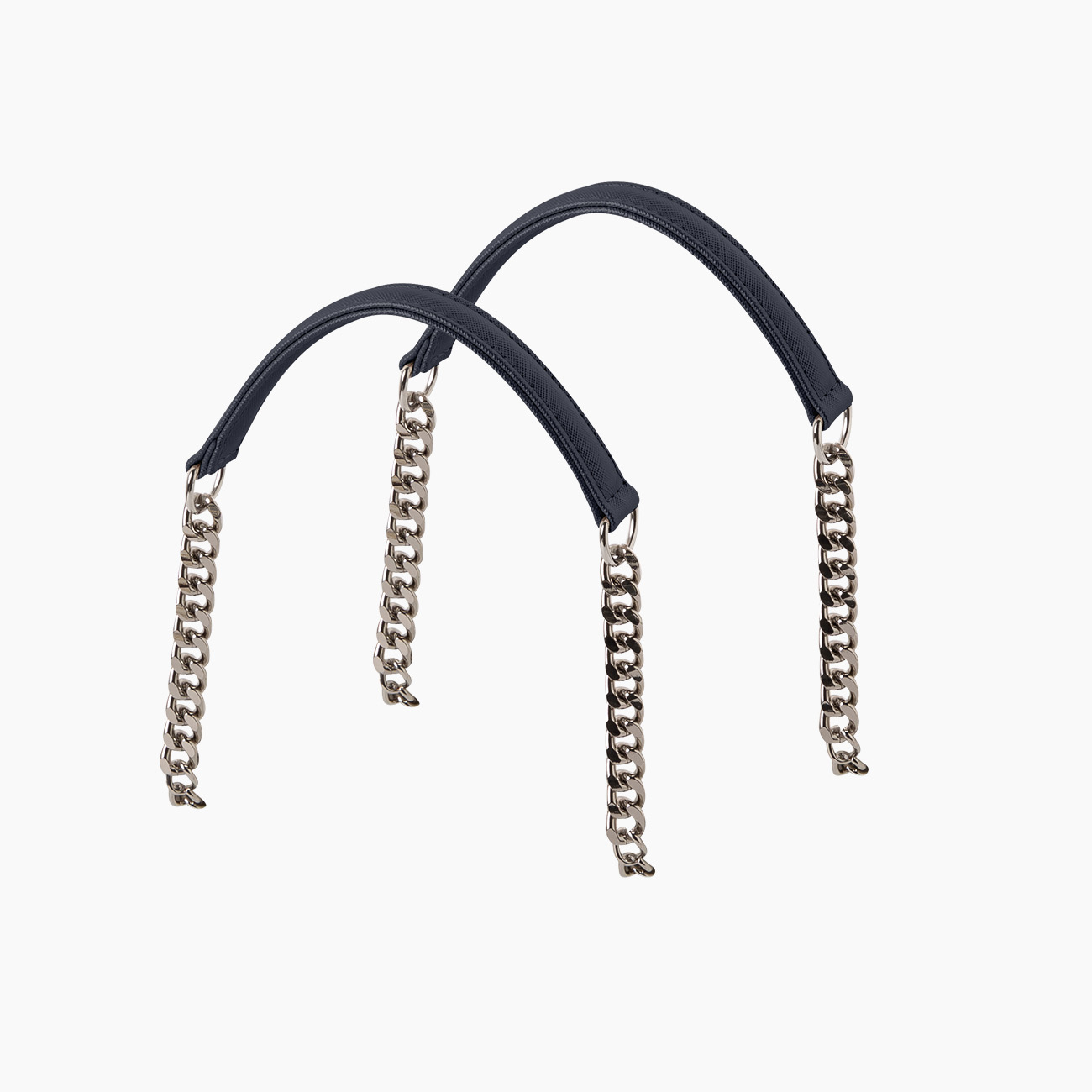 Manico corto blu navy catena con fascia tessuto sintetico - O bag Official Website