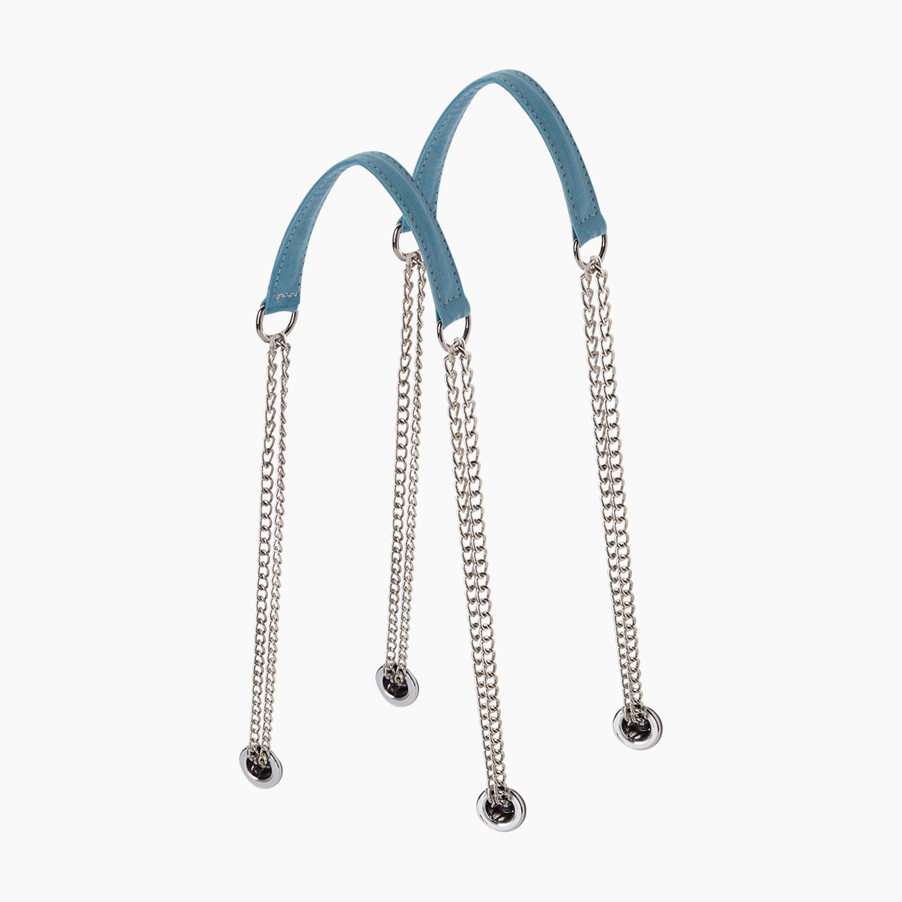 Poignée chaîne en "T" aqua suède - O bag Official Website