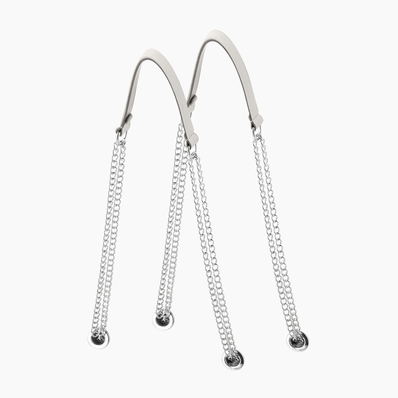 Manico latte tessuto sintetico effetto catena a "T" - O bag Official Website