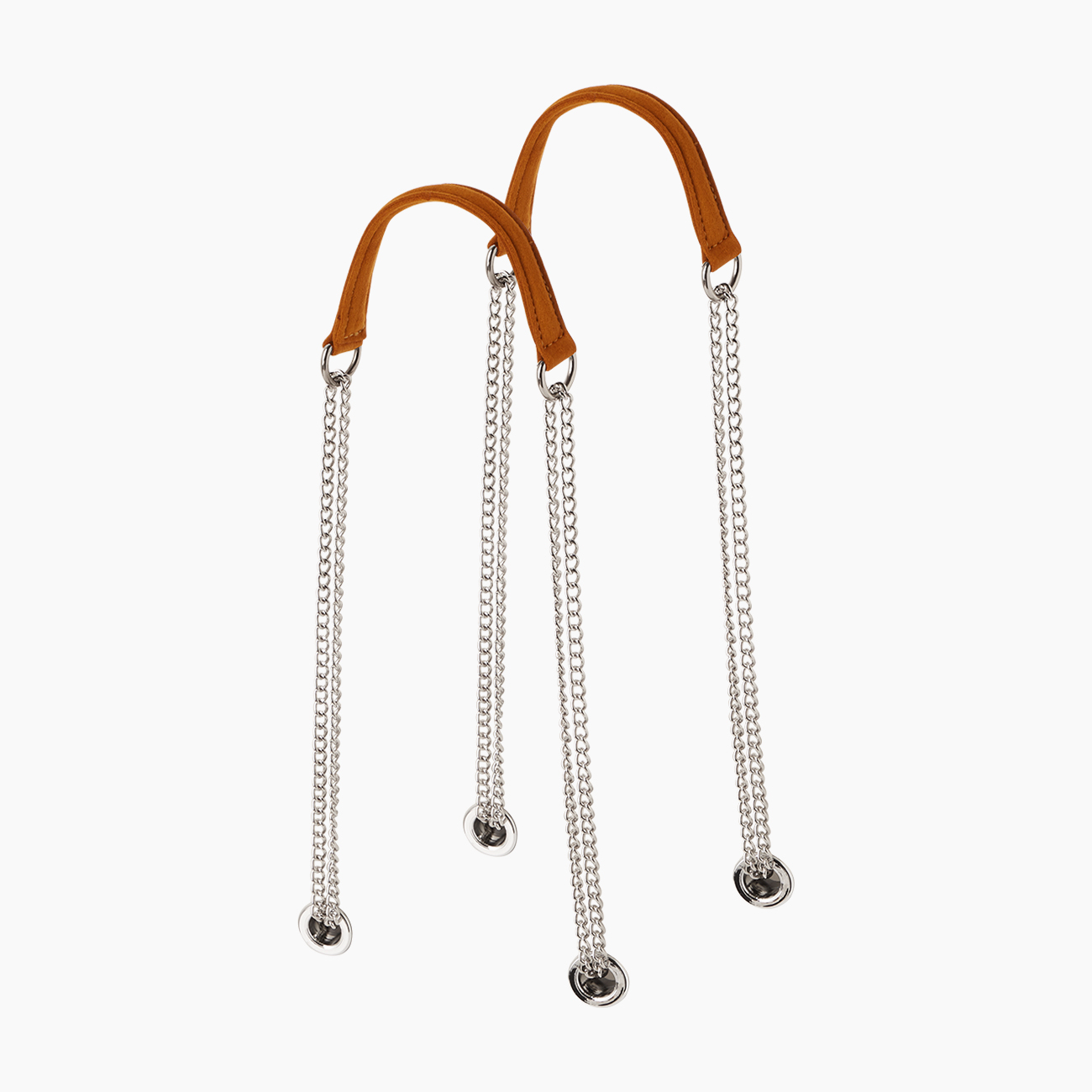 Manico biscotto doppia catena a "T" tessuto nubuck - O bag Official Website