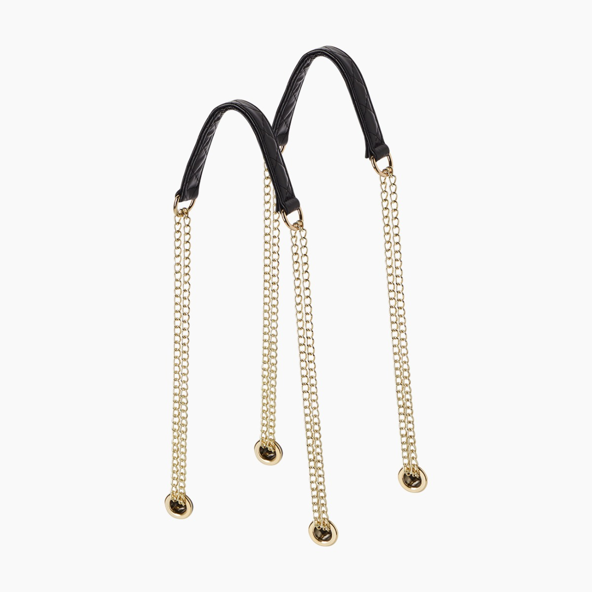 Handle black and gold nappa matelassé double "T" chain - O bag Official Website