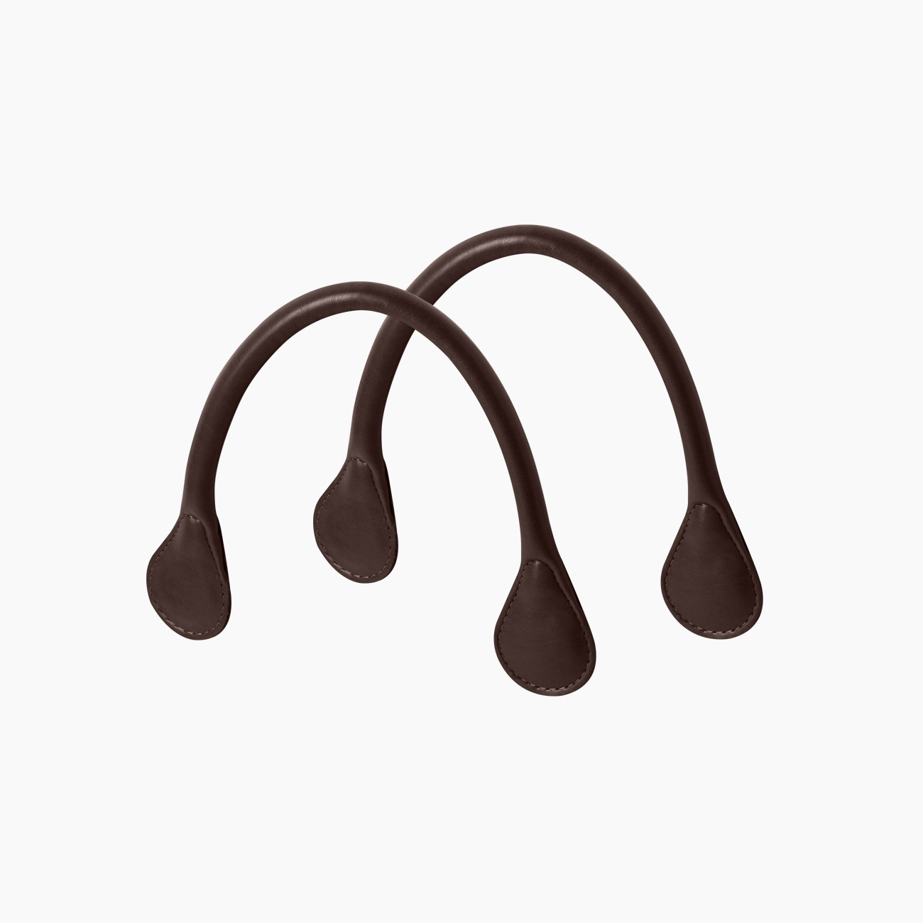 Poignée courte en cuir marron foncé - O bag Official Website
