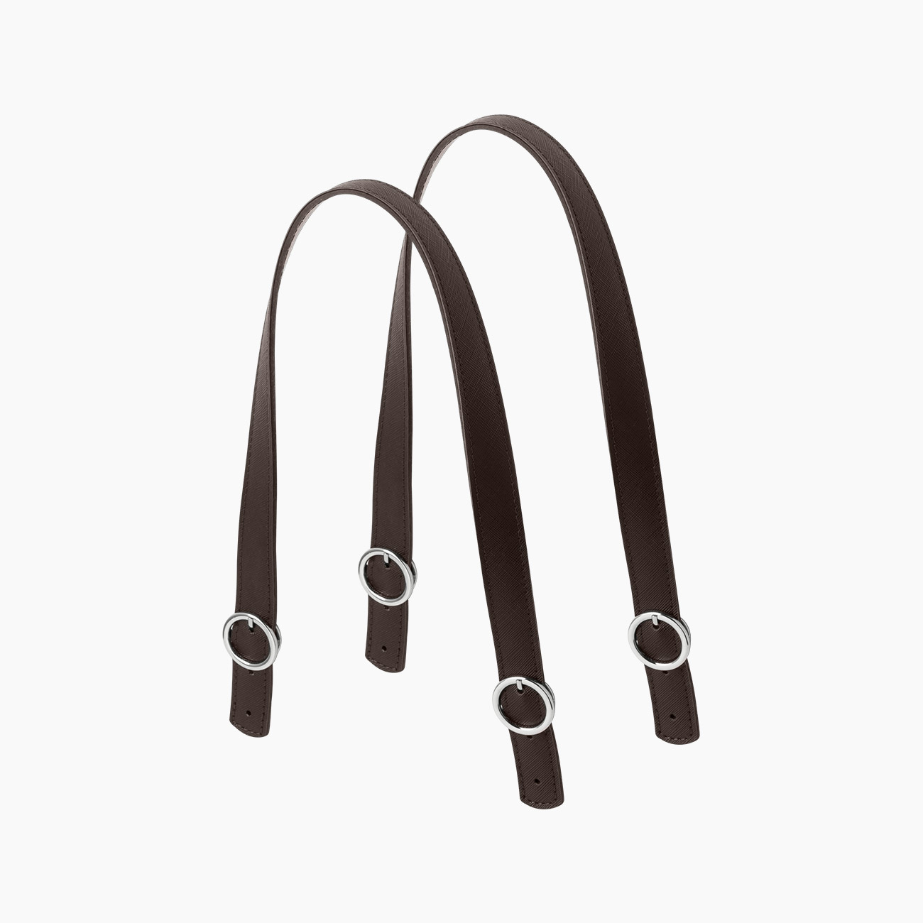 Poignée linéaire marron foncé tissu synthétique avec boucle - O bag Official Website