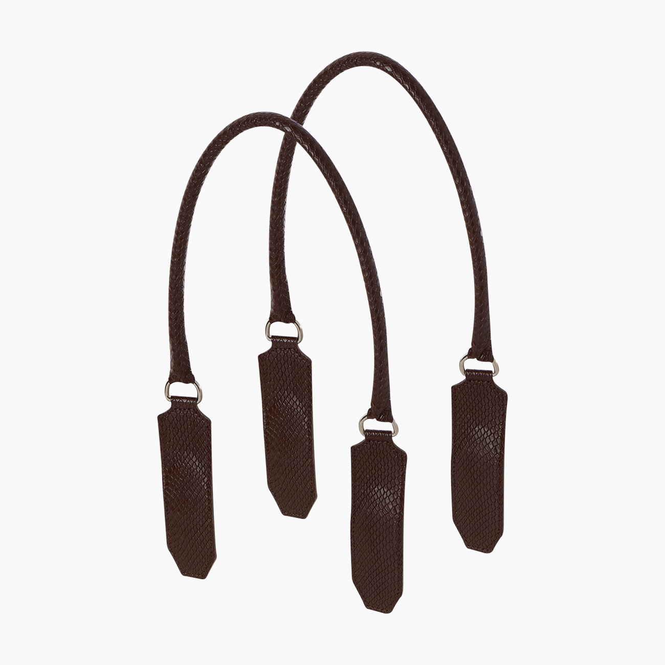 Poignée lounge tubulaire plate marron foncé imprimé serpent - O bag Official Website