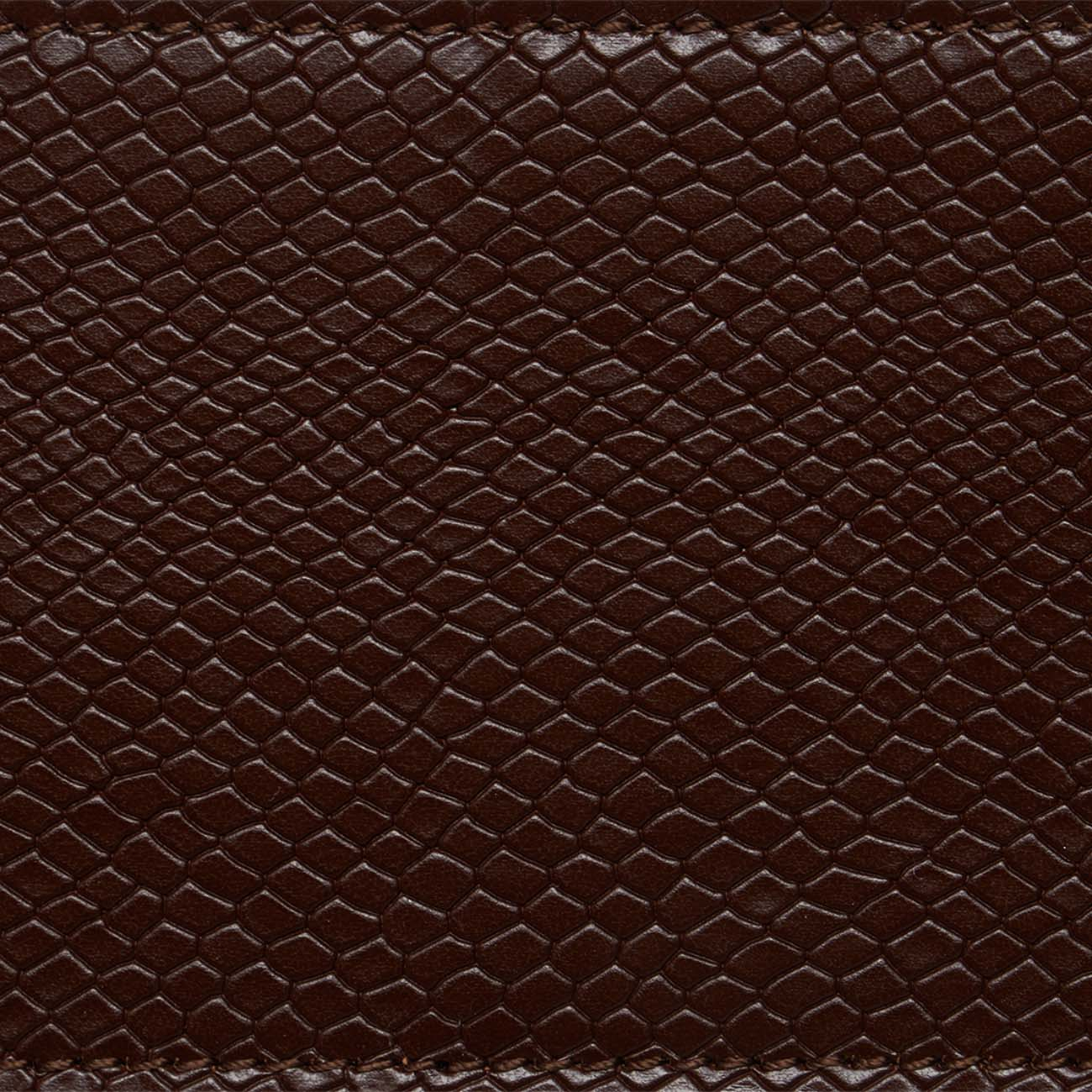 Poignée lounge tubulaire plate marron foncé imprimé serpent - O bag Official Website