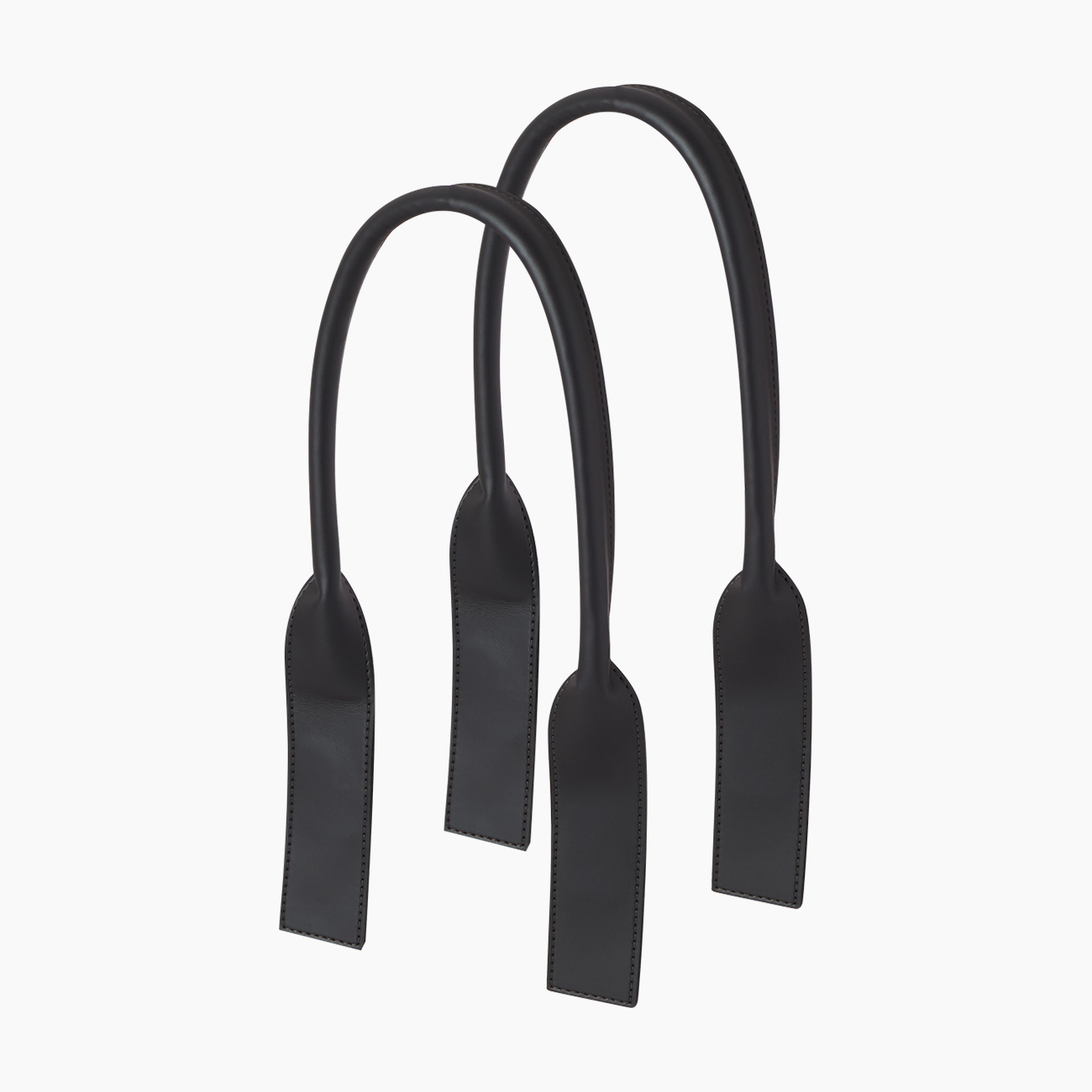 Manico piatto tubulare rovesciato in tessuto gommato nero metal - O bag Official Website