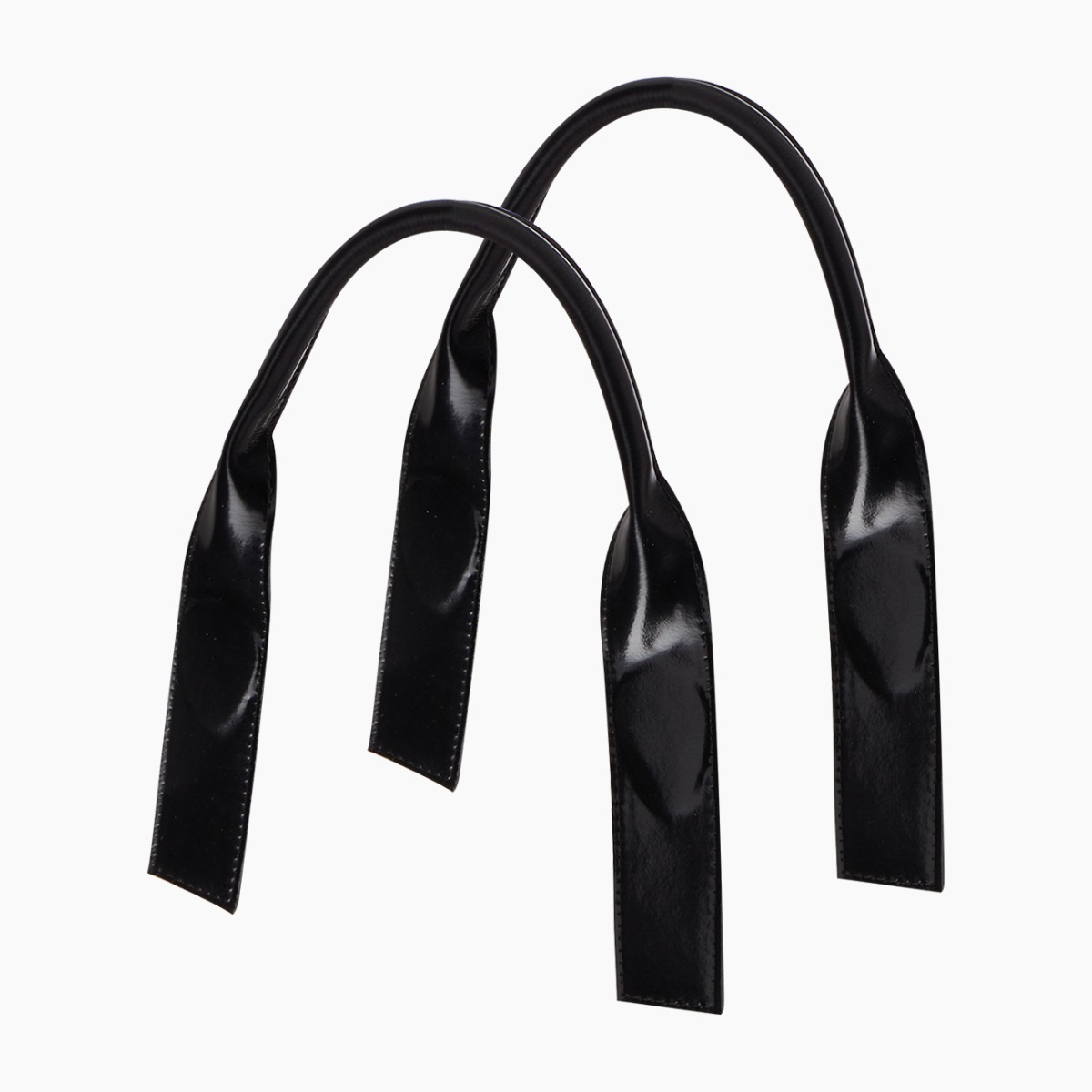 Poignée lounge tubulaire plate gaufrée noir nylon matelassé brillant - O bag Official Website