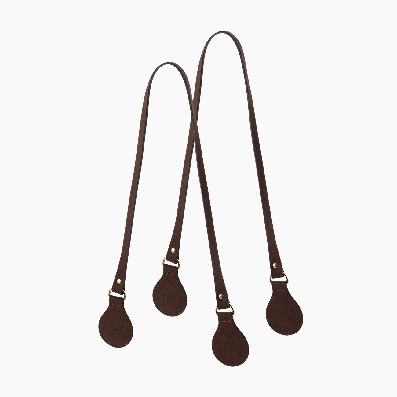Manico marrone scuro tessuto sintetico effetto scamosciato - O bag Official Website