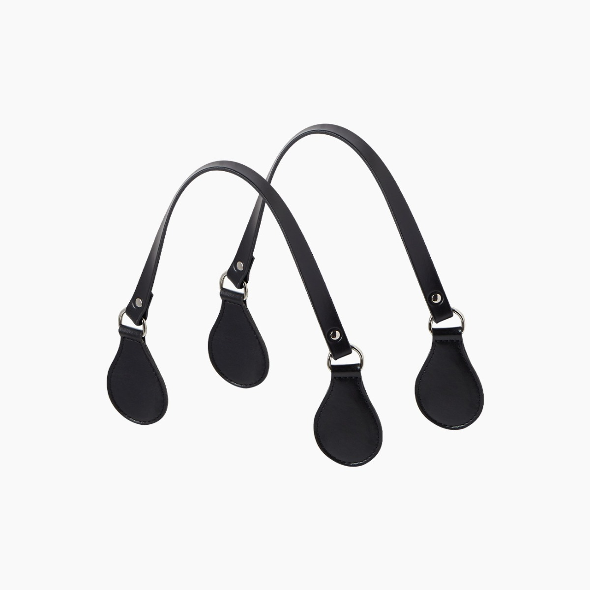Manico corto tessuto sintetico extraslim nero con anello - O bag Official Website