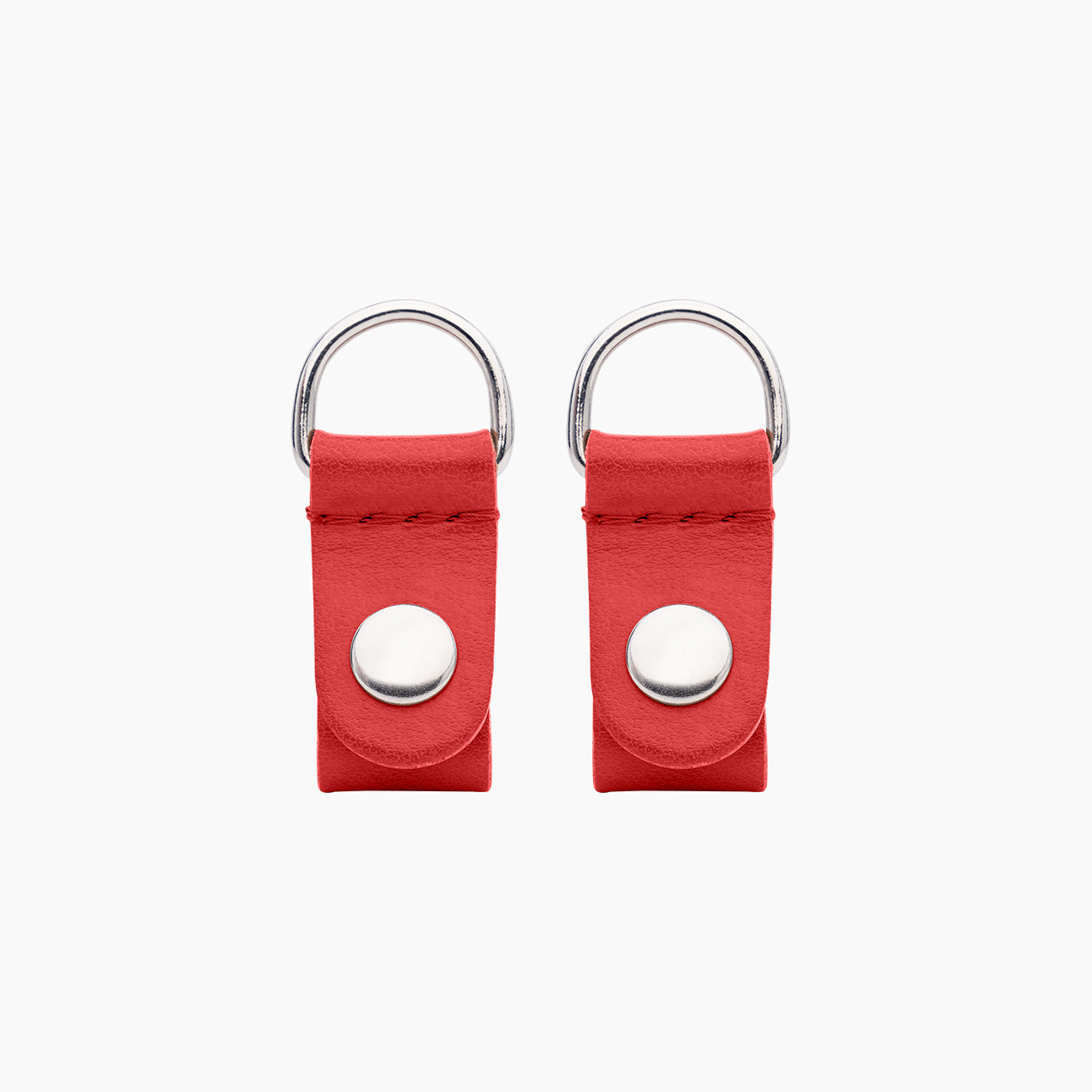 Clip tissu synthétique effet mat rouge et argent - O bag Official Website