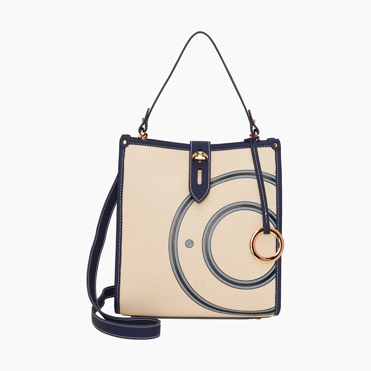 O bag lipari canvas naturale/blu navy - O bag Official Website