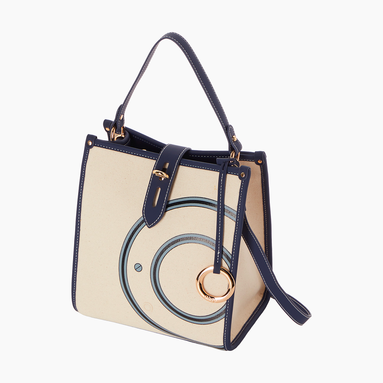 O bag lipari canvas naturale/blu navy - O bag Official Website