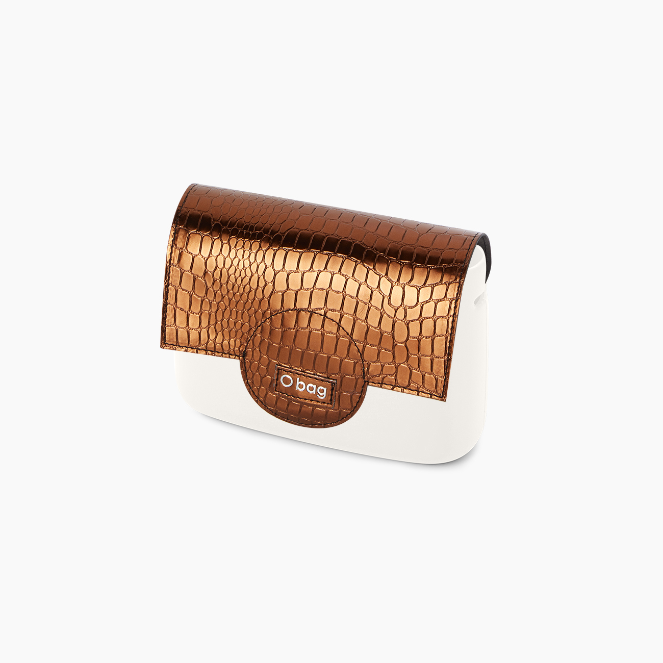 Flap bronze reflective crocodile print O pocket - O bag Official Website