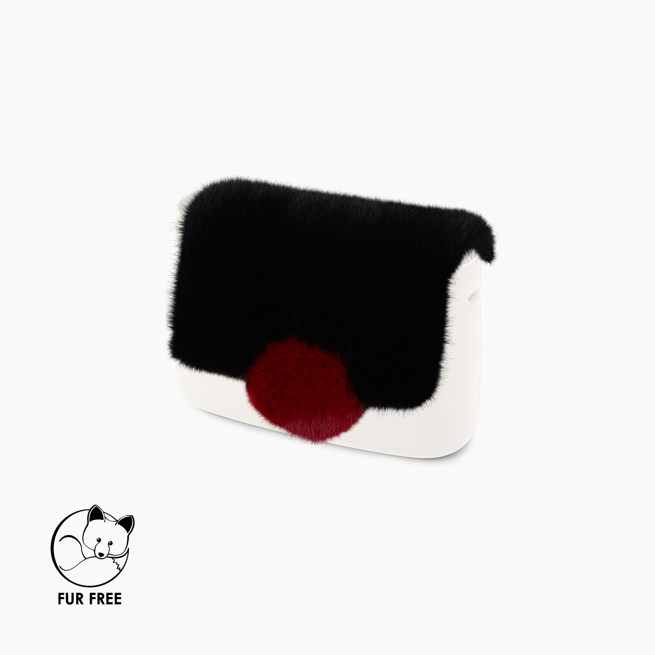 Pattina circle nero e bordeaux fibra sintetica effeto lapin O pocket - O bag Official Website