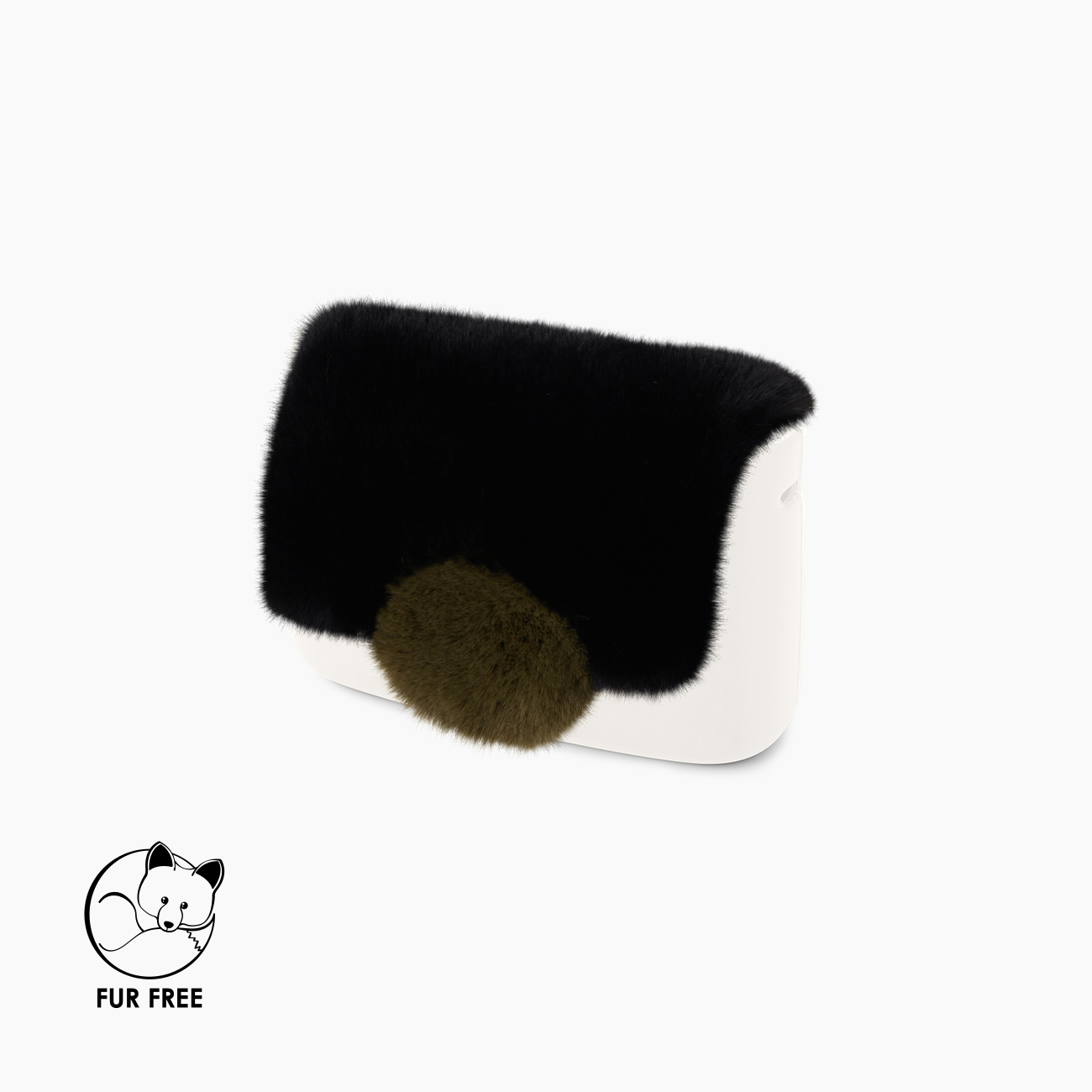 Pattina circle nero e militare fibra sintetica effeto lapin O pocket - O bag Official Website