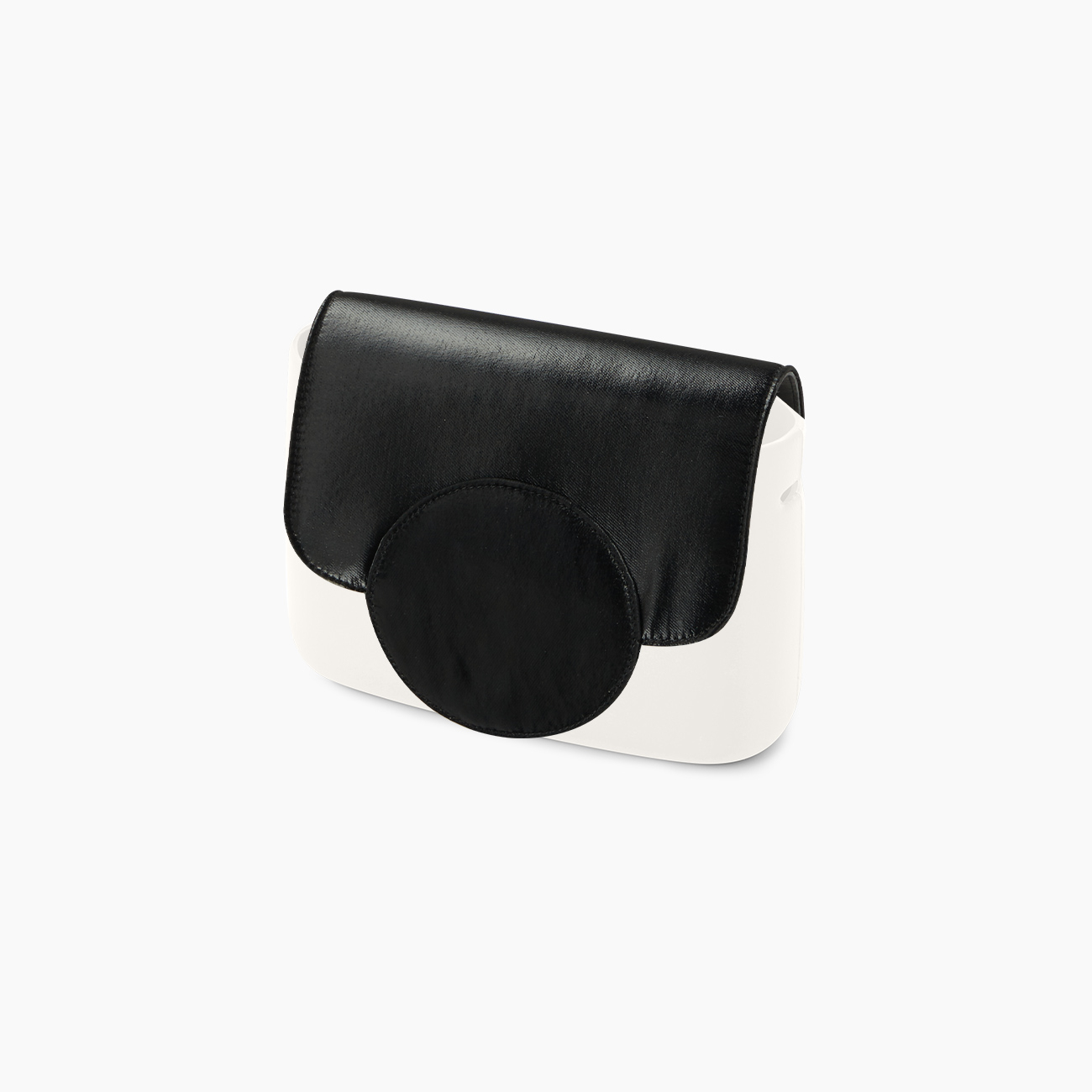 Pattina circle nera nylon lucido imbottito O pocket - O bag Official Website