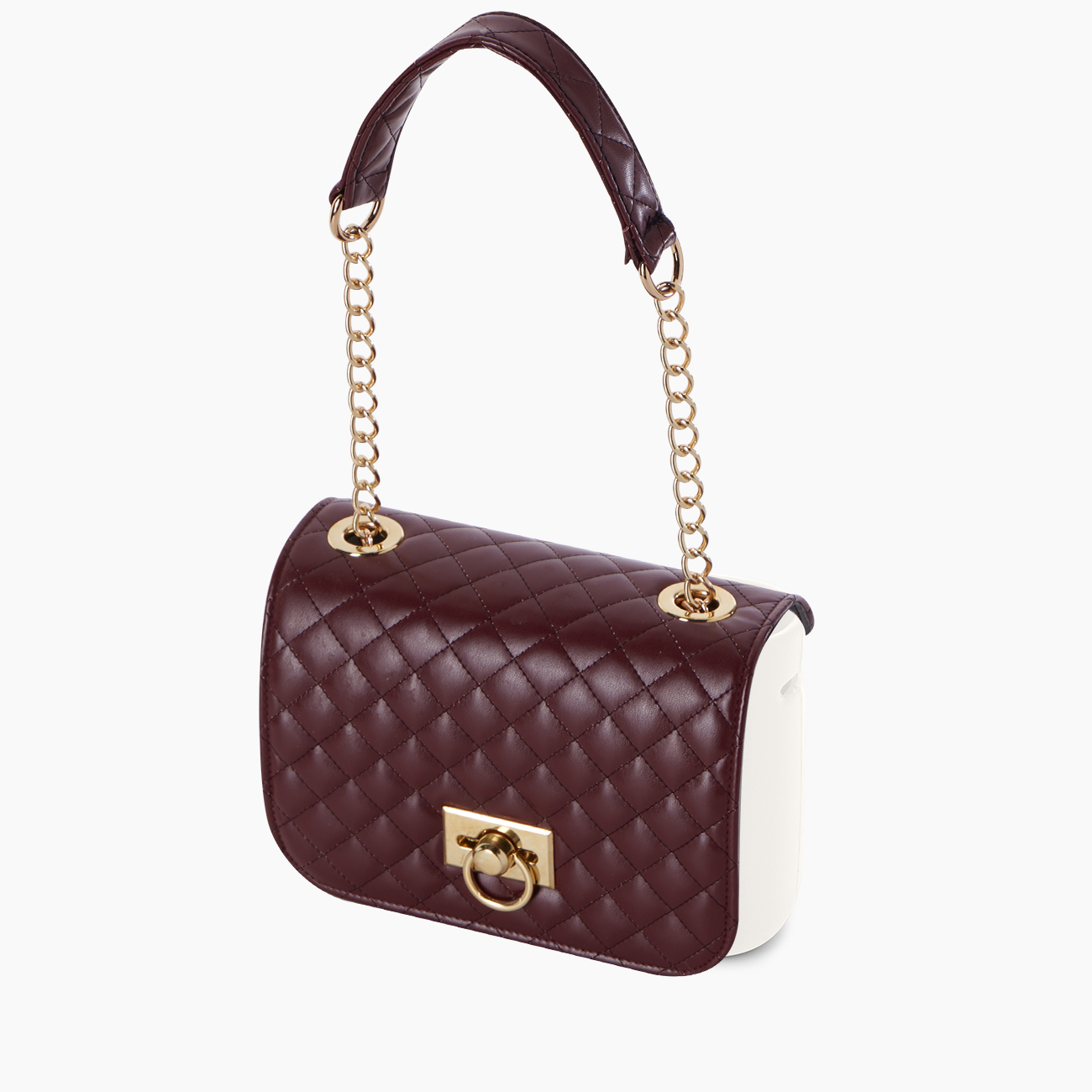 Pattina con manichetto bordeaux e oro nappa matelassé O pocket - O bag Official Website
