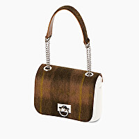 Flap with micro handle biscuit jaquard fabric check plaid O pocket - O bag Official Website