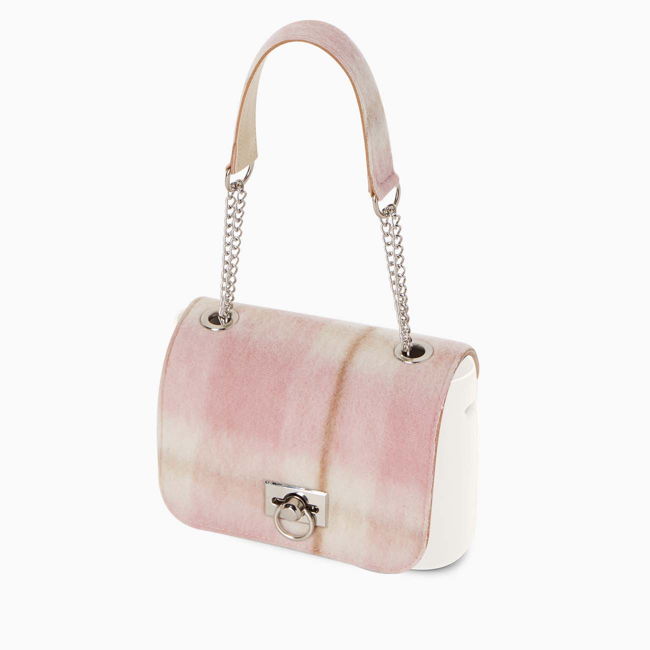 Pattina con manichetto sangria tessuto jacquard check plaid O pocket - O bag Official Website