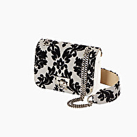 Pattina con occhielli nera tessuto damascato ciniglia O pocket - O bag Official Website