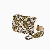 Pattina con occhielli avocado tessuto damascato ciniglia O pocket - O bag Official Website