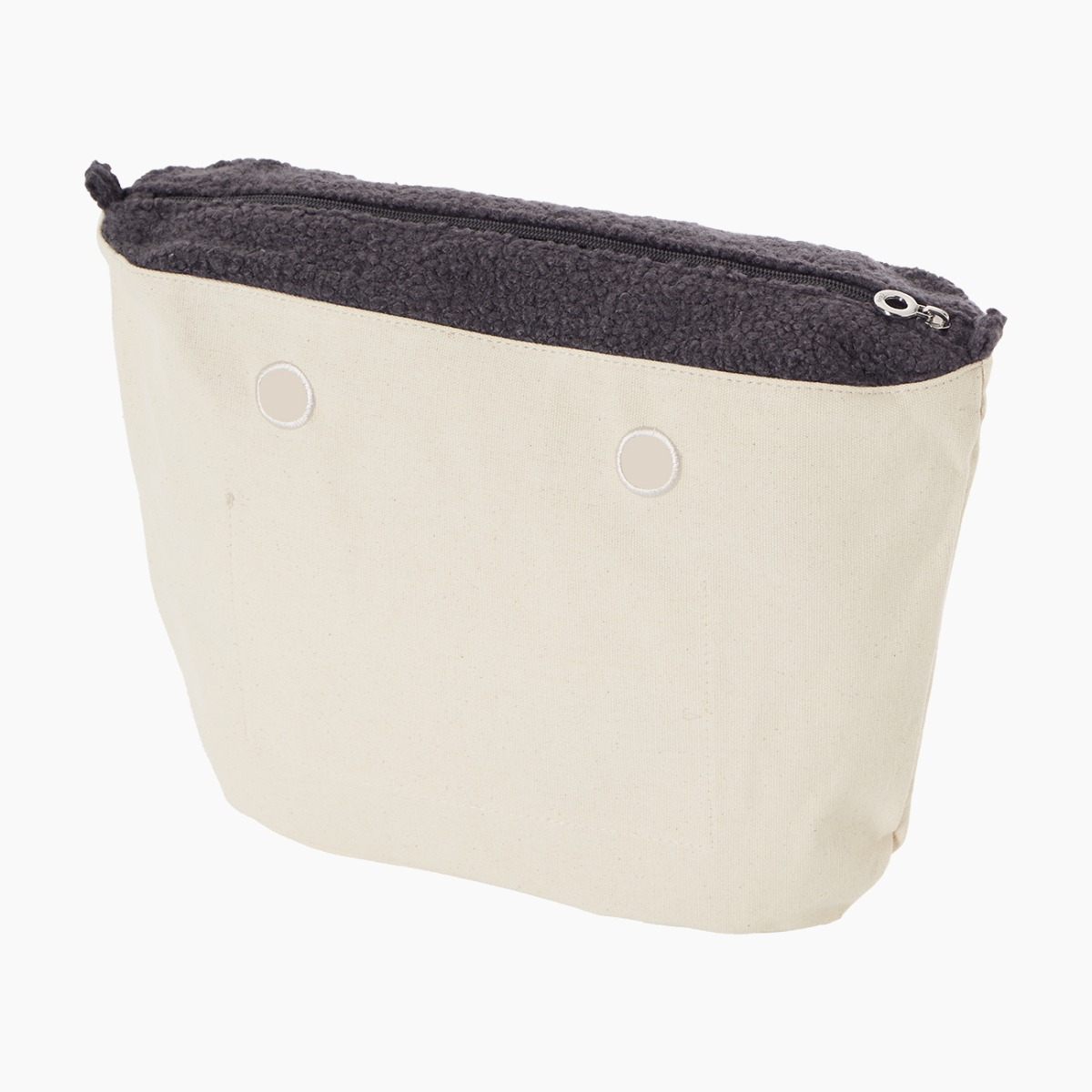 Sacca interna O bag lana ricciolino grigio scuro - O bag Official Website