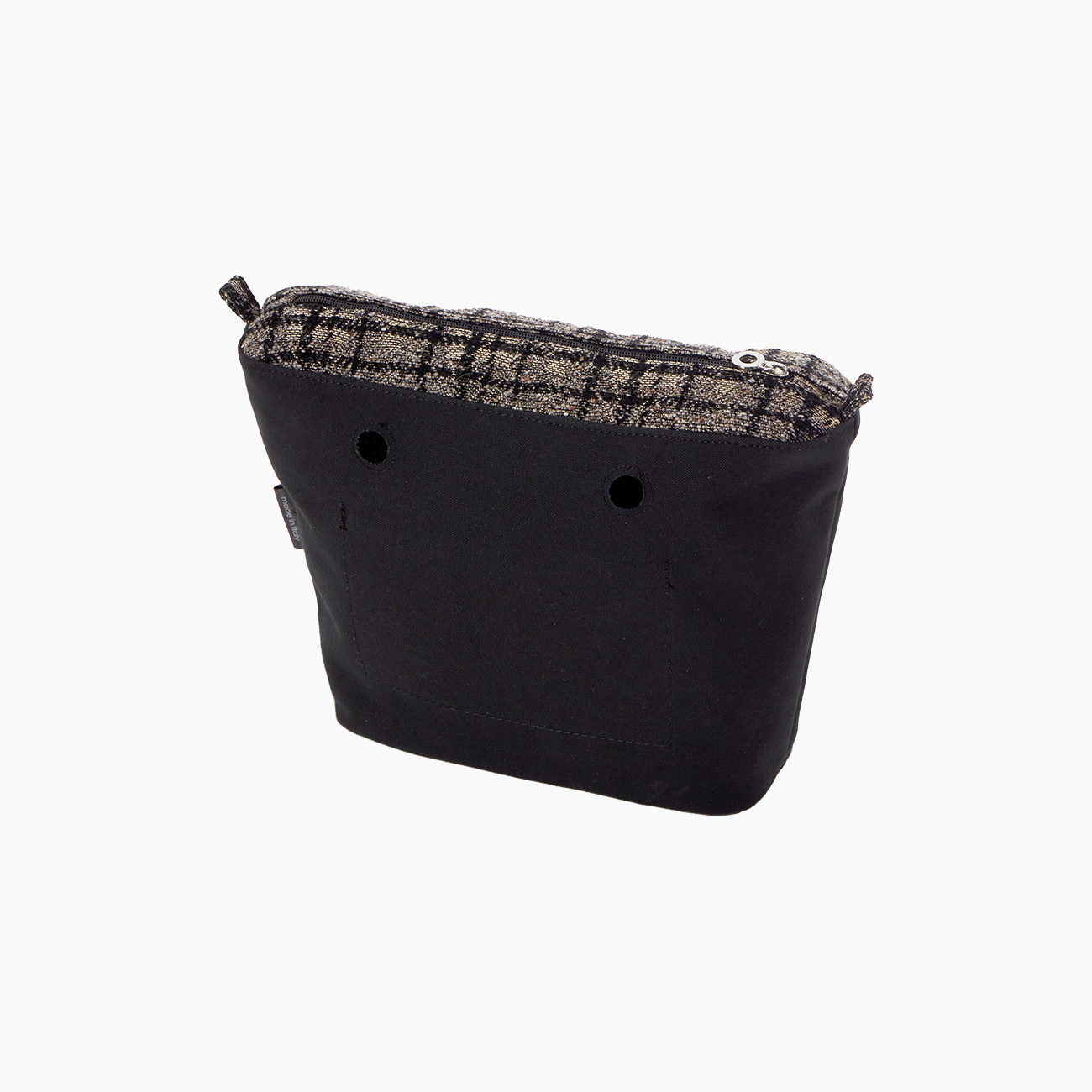 Sac intérieur O bag mini à carreaux tartan noir/sable - O bag Official Website