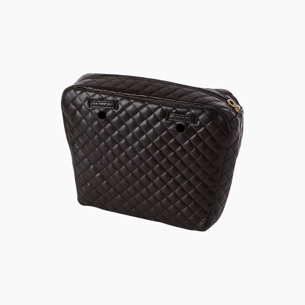 Inner bag and passers-by nappa matelassé dark brown and gold O bag mini - O bag Official Website